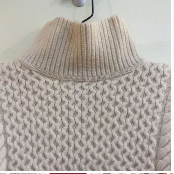 Ayr 100% merino wool “le Square” cable turtleneck sweater - Picture 6 of 7